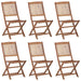 Folding Outdoor Chairs 6 Pcs Solid Acacia Wood Tbiaktn