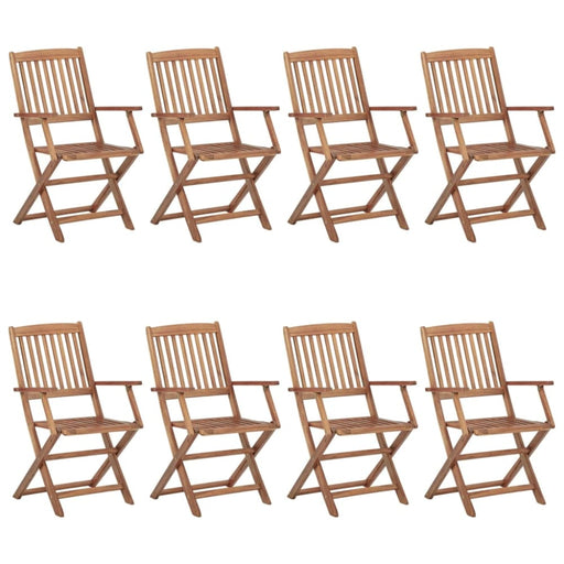 Folding Outdoor Chairs 8 Pcs Solid Acacia Wood Tbiakti