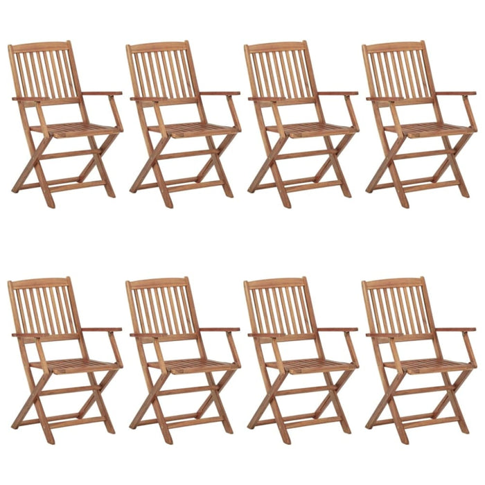 Folding Outdoor Chairs 8 Pcs Solid Acacia Wood Tbiakti