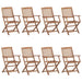 Folding Outdoor Chairs 8 Pcs Solid Acacia Wood Tbiakti