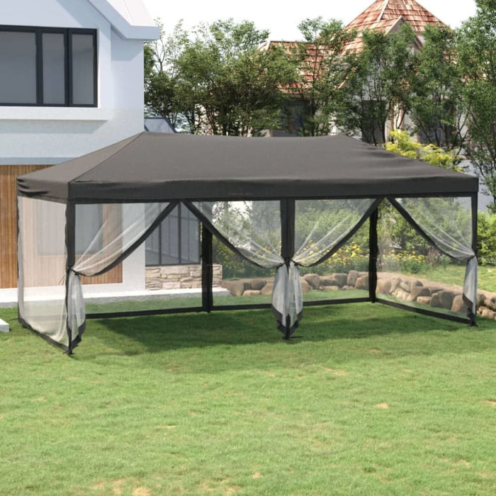 Folding Party Tent with Sidewalls Anthracite 3x6 m Ktppo