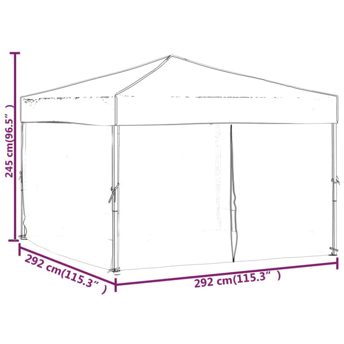 Folding Party Tent with Sidewalls Anthracite 3x3 m Ktptb