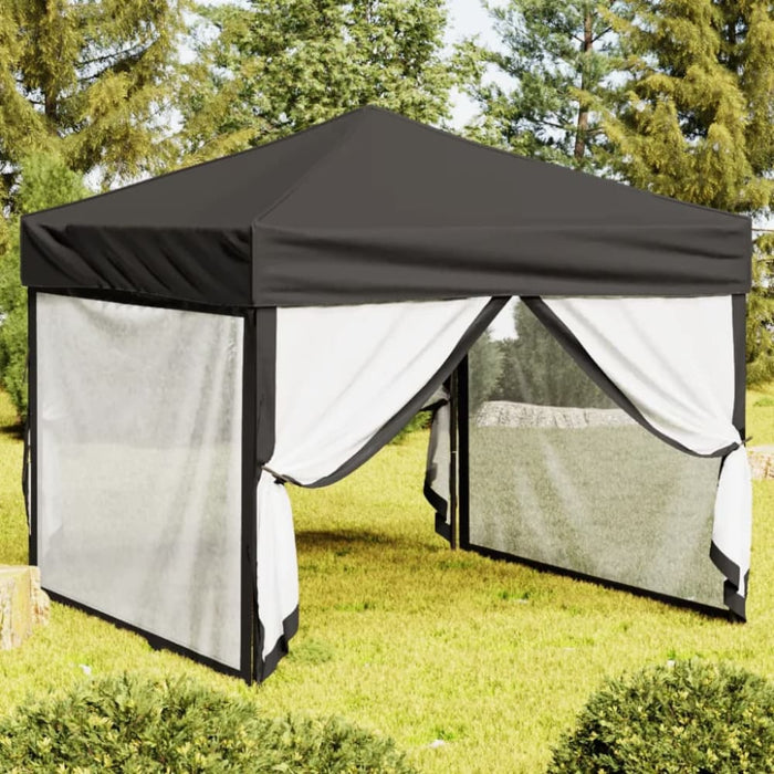 Folding Party Tent with Sidewalls Anthracite 3x3 m Ktptb