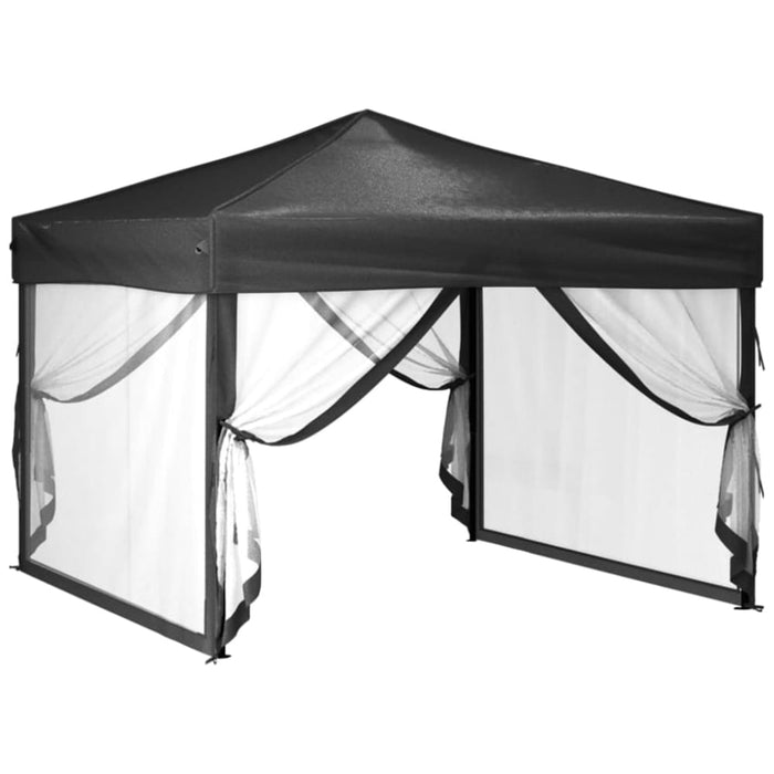 Folding Party Tent with Sidewalls Anthracite 3x3 m Ktptb