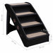 Folding Dog Stairs Black 62x40x49.5 Cm