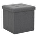 Folding Storage Stools 2 Pcs Dark Grey Faux Linen Xaibik