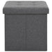 Folding Storage Stools 2 Pcs Dark Grey Faux Linen Xaibik