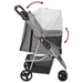 Folding Dog Stroller Grey 80x46x98 Cm Oxford Fabric Oixoki