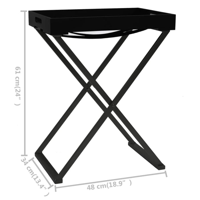 Folding Table Black 48x34x61 Cm Mdf Ttollb