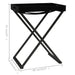 Folding Table Black 48x34x61 Cm Mdf Ttollb