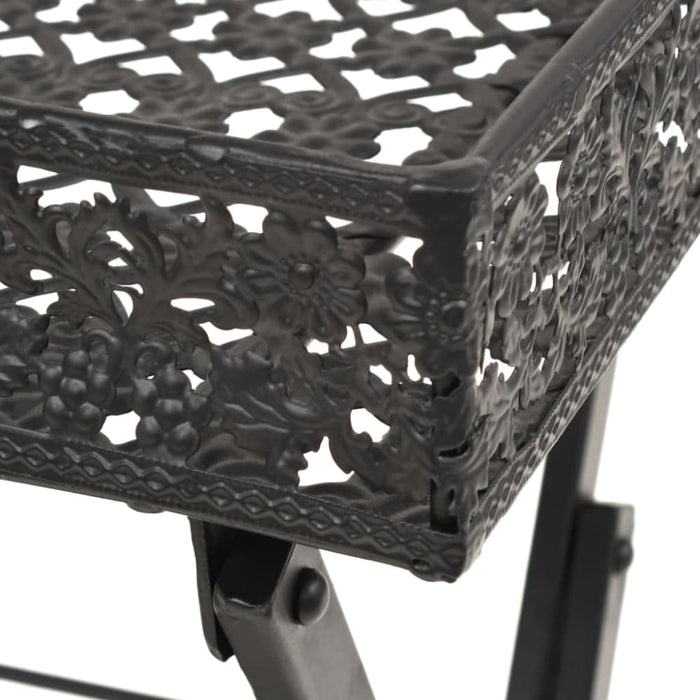 Folding Tea Table Vintage Style Metal 58x35x72 Cm Black