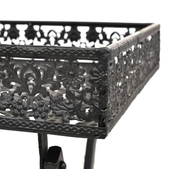 Folding Tea Table Vintage Style Metal 58x35x72 Cm Black