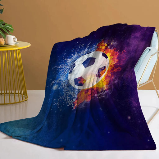 Football Fire And Water Throw Blanket