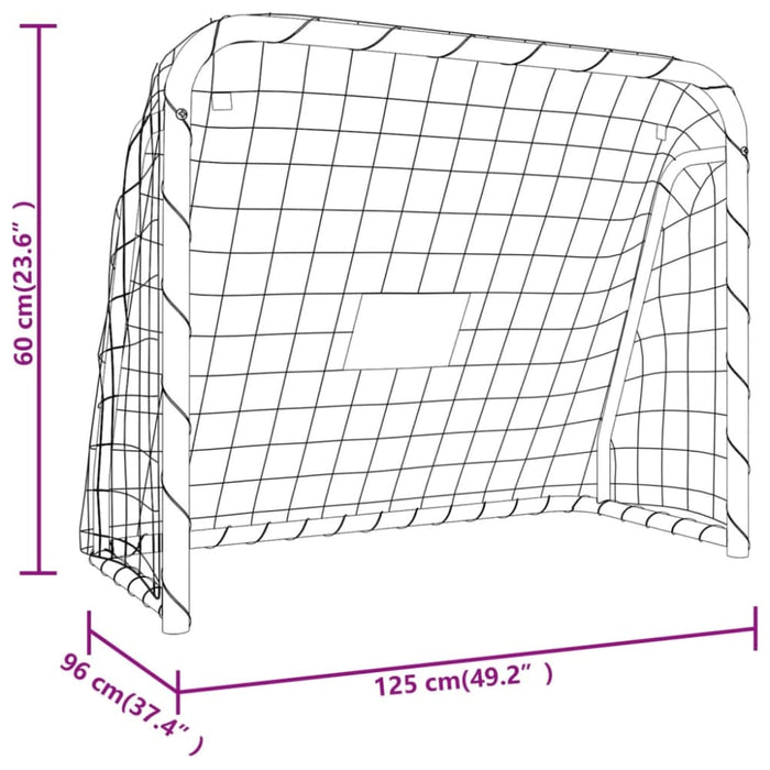 Football Goal With Net White 125x96x60 Cm Steel&polyester