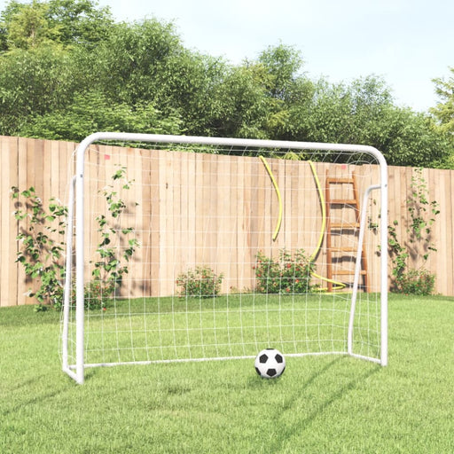 Football Goal With Net White 214x75x152 Cm Steel&polyester