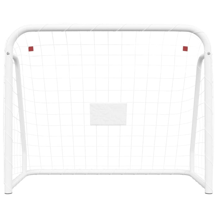 Football Goal With Net White 214x75x152 Cm Steel&polyester