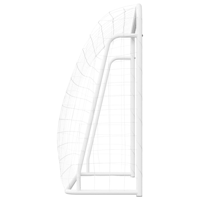 Football Goal With Net White 214x75x152 Cm Steel&polyester