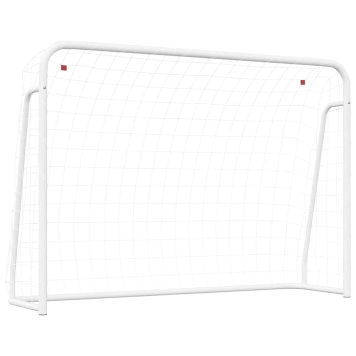 Football Goal With Net White 214x75x152 Cm Steel&polyester