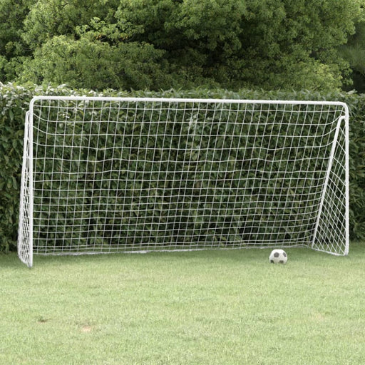 Football Goal With Net White 366x122x182 Cm Steel Kttio