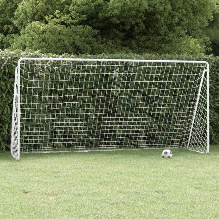 Football Goal With Net White 366x122x182 Cm Steel Kttio