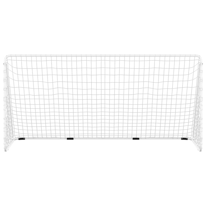 Football Goal With Net White 366x122x182 Cm Steel Kttio