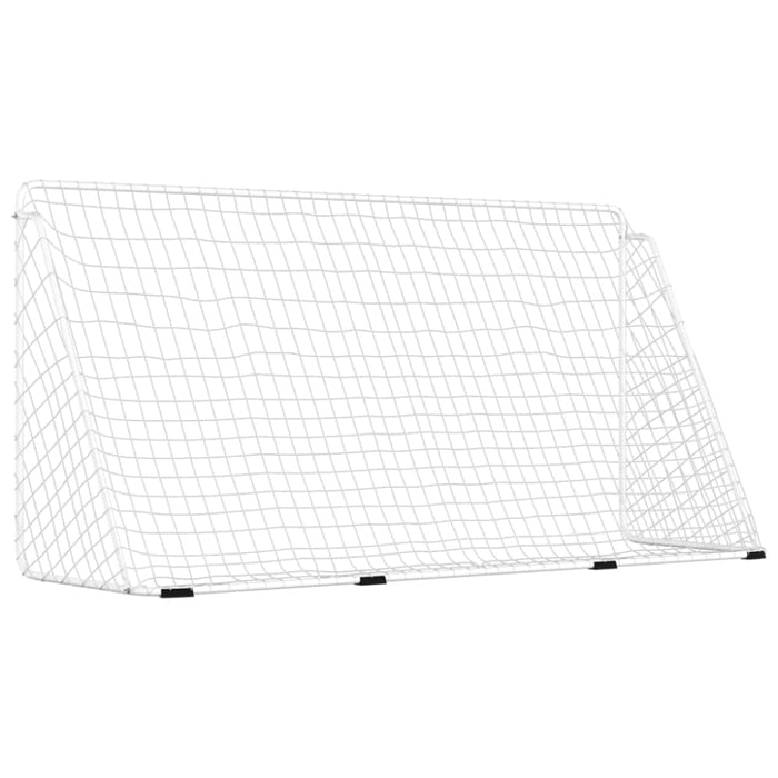 Football Goal With Net White 366x122x182 Cm Steel Kttio