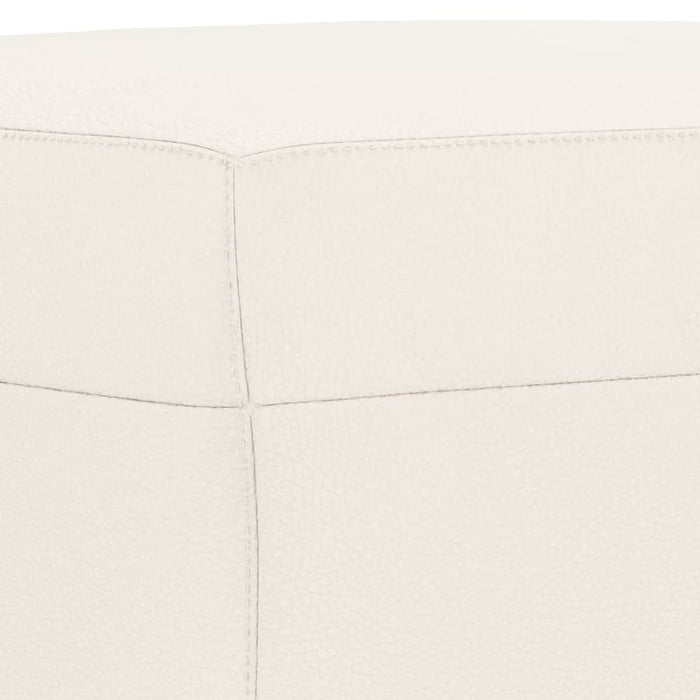Footstool Cream 60x50x41 Cm Faux Leather Takttl