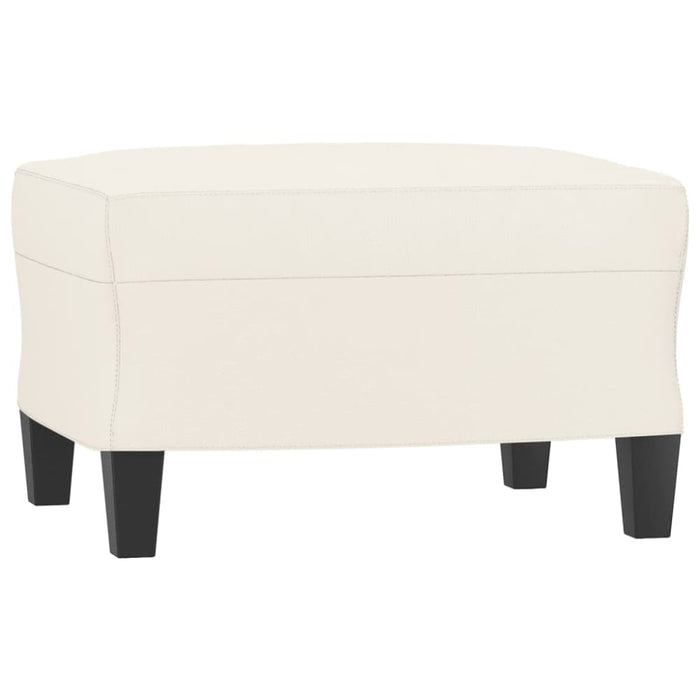 Footstool Cream 60x50x41 Cm Faux Leather Takttl