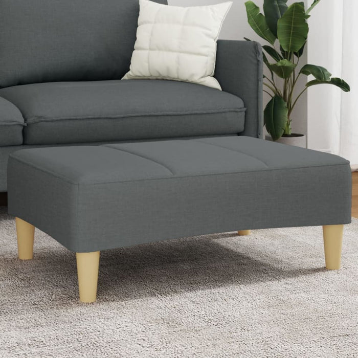 Footstool Dark Grey 77x55x31 Cm Fabric Abbitix