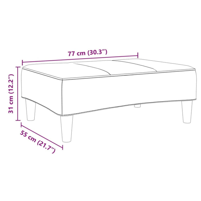 Footstool Dark Grey 77x55x31 Cm Fabric Abbitix