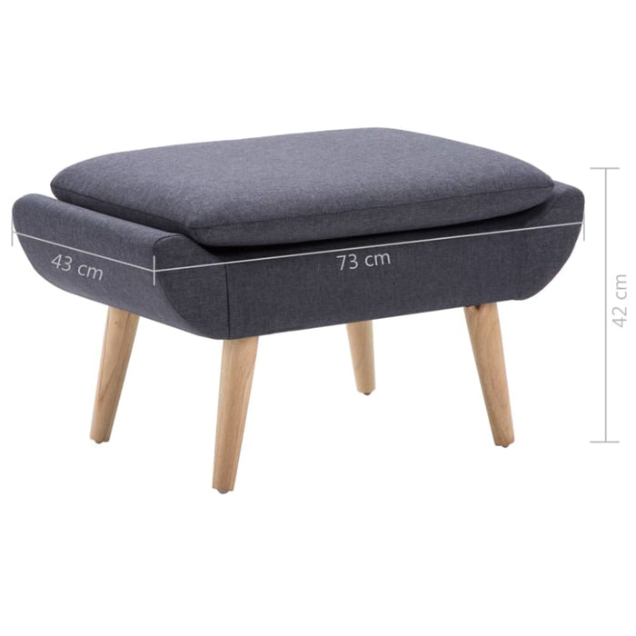 Footstool Fabric Upholstery 73x43x42 Cm Dark Grey Xalknk