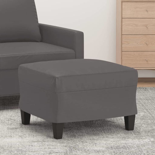 Footstool Grey 60x50x41 Cm Faux Leather Takttn
