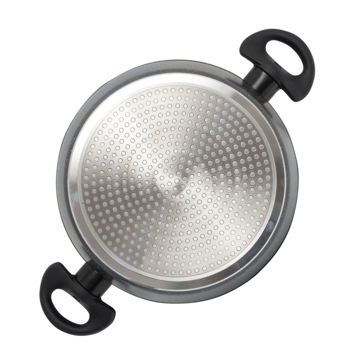 Forged Casserole With Lid Cookware Kitchen Black 24cm