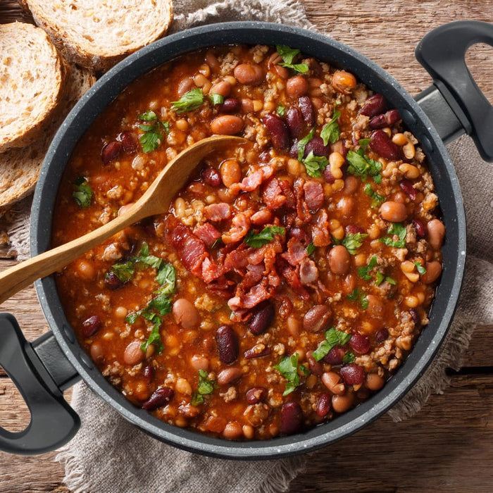 Forged Casserole With Lid Cookware Kitchen Black 24cm