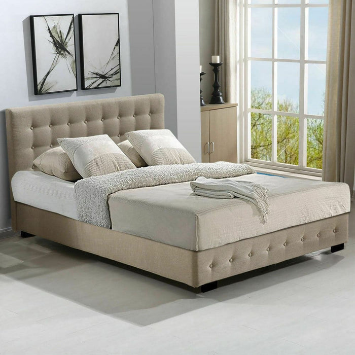 Bed Frame Base With Gas Lift Double Size Platform Fabric