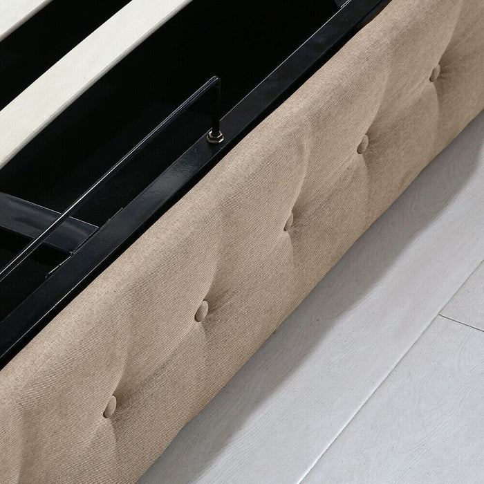 Bed Frame Base With Gas Lift Double Size Platform Fabric