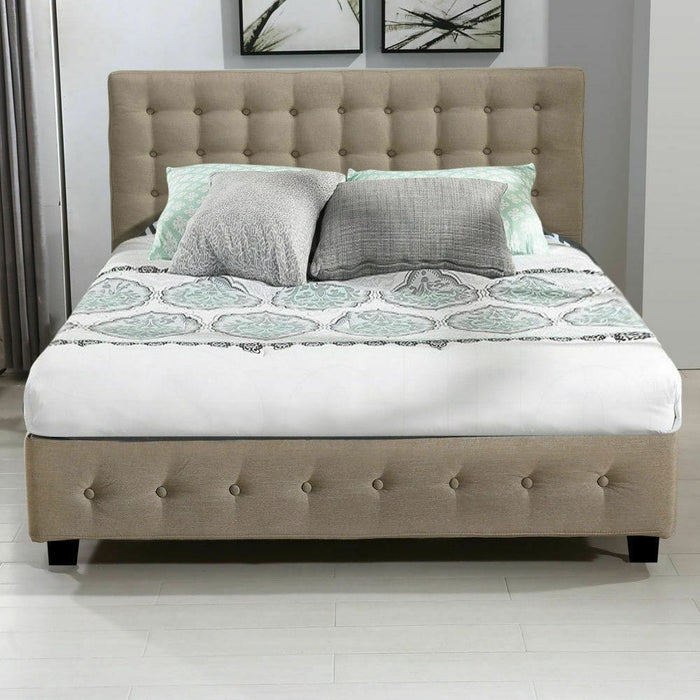 Bed Frame Base With Gas Lift Double Size Platform Fabric