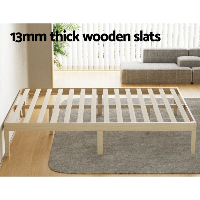 Bed Frame Double Size Wooden Base Mattress Platform Timber