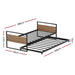 Bed Frame Metal Base with Trundle Daybed Wooden Headboard