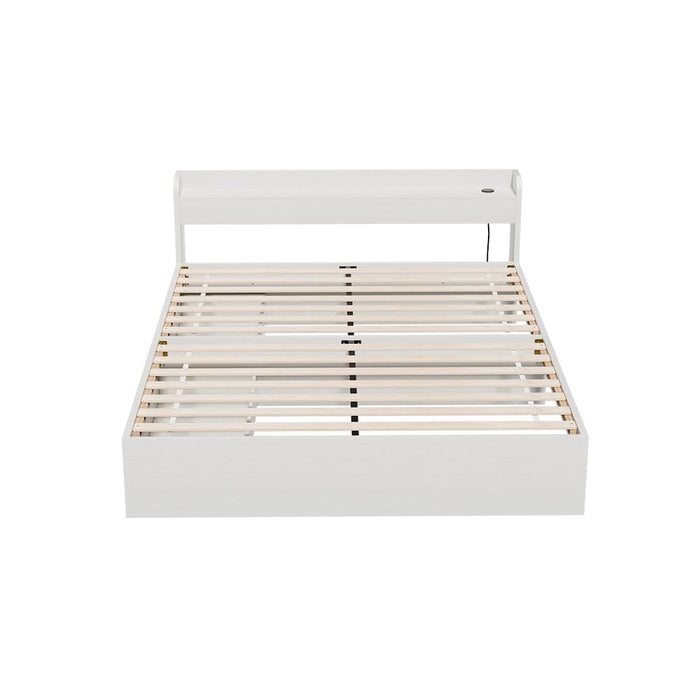 Bed Frame Queen Size Mattress Base Wtih Charging Ports 2