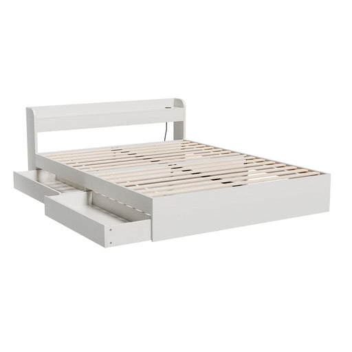 Bed Frame Queen Size Mattress Base Wtih Charging Ports 2
