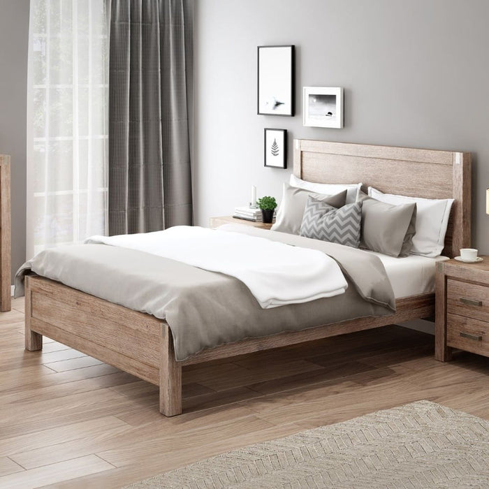 Bed Frame Single Size in Solid Wood Veneered Acacia Bedroom