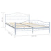 Bed Frame White Metal 137x187 Cm Xaixtl