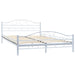 Bed Frame White Metal 137x187 Cm Xaixtl