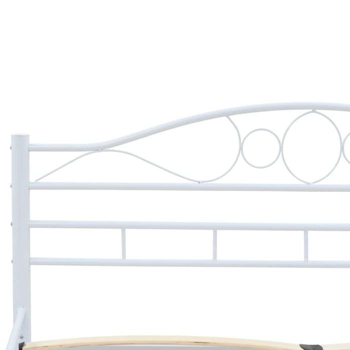 Bed Frame White Metal 137x187 Cm Xaixtl