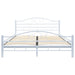 Bed Frame White Metal 137x187 Cm Xaixtl