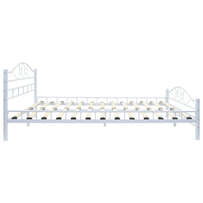 Bed Frame White Metal 137x187 Cm Xaixtl