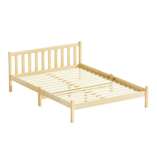 Bed Frame Wooden Double Size Base Pine Timber Mattress