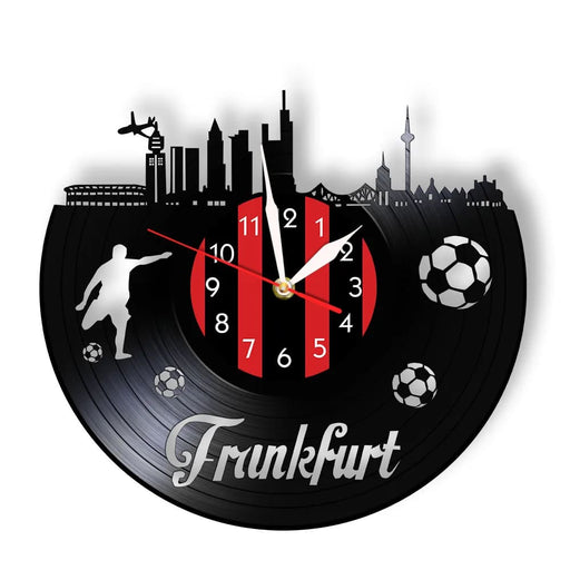 Frankfurt Cityscape Vinyl Record Wall Clock