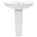 Freestanding Basin with Pedestal Ceramic White 650x520x200